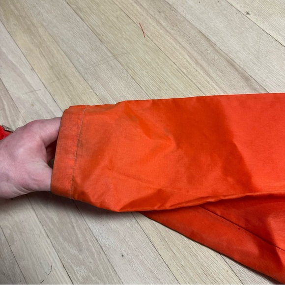 Vintage 90s Great Bear Orange Black Stripe Windbreaker Jacket Mens M Retro - Picture 11 of 15